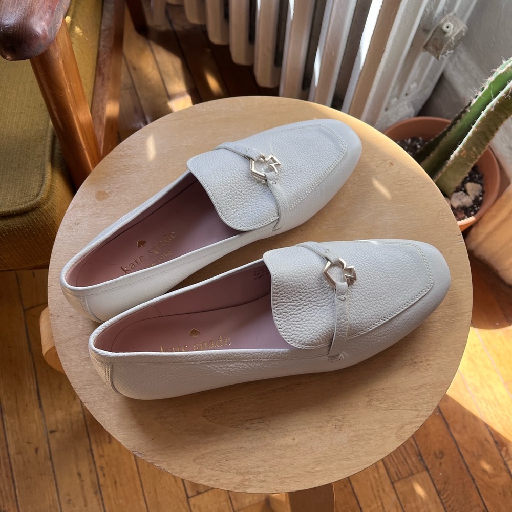 Kate Spade “cape cod” white loafers